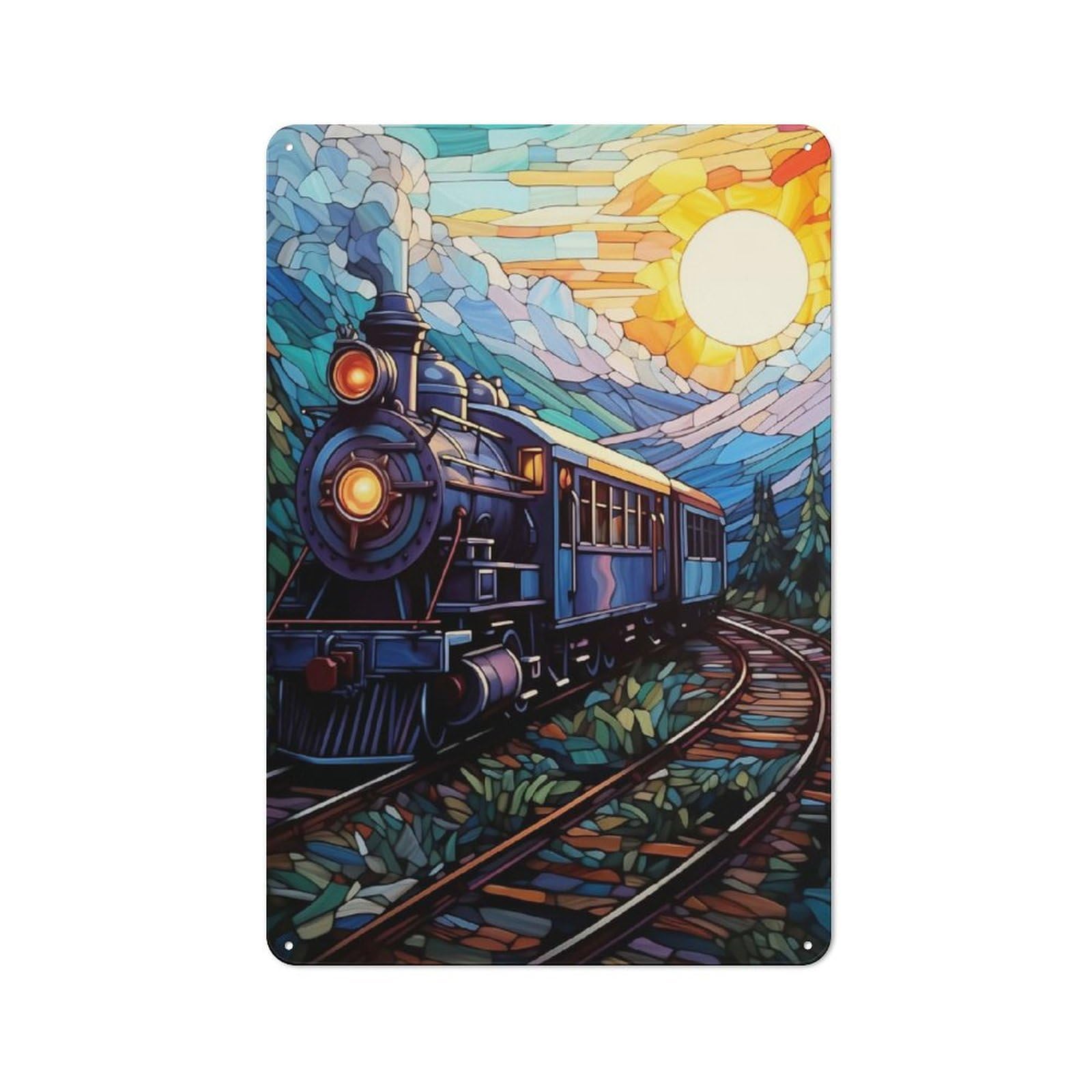 Junmoney Train Journey Vintage Cafe Metal Sign 30X20cm Featuring Bistro Wall Plaque For Tea Room, Shop Wall Or Breakfast Area