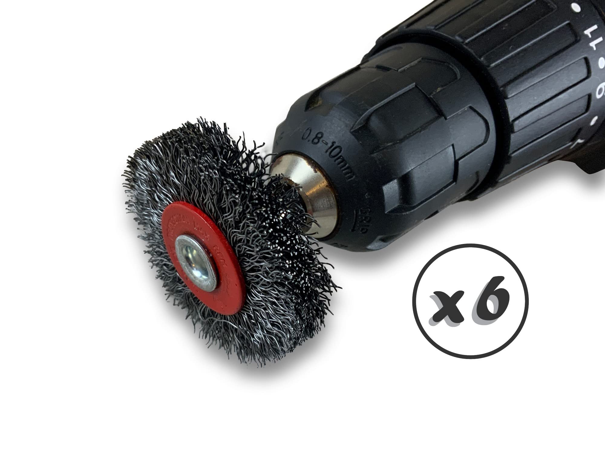 Kibros Lot 6 brosses rot. circ. acier dur Ø 50 mm 12 mm tige