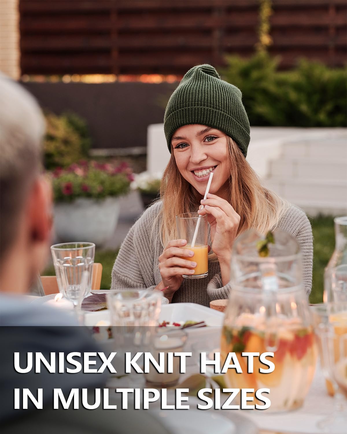 Zylioo Bonnet d'hiver tricoté pour grandes et petites têtes, bonnet d'hiver chaud et souple à revers en forme de tête de mort