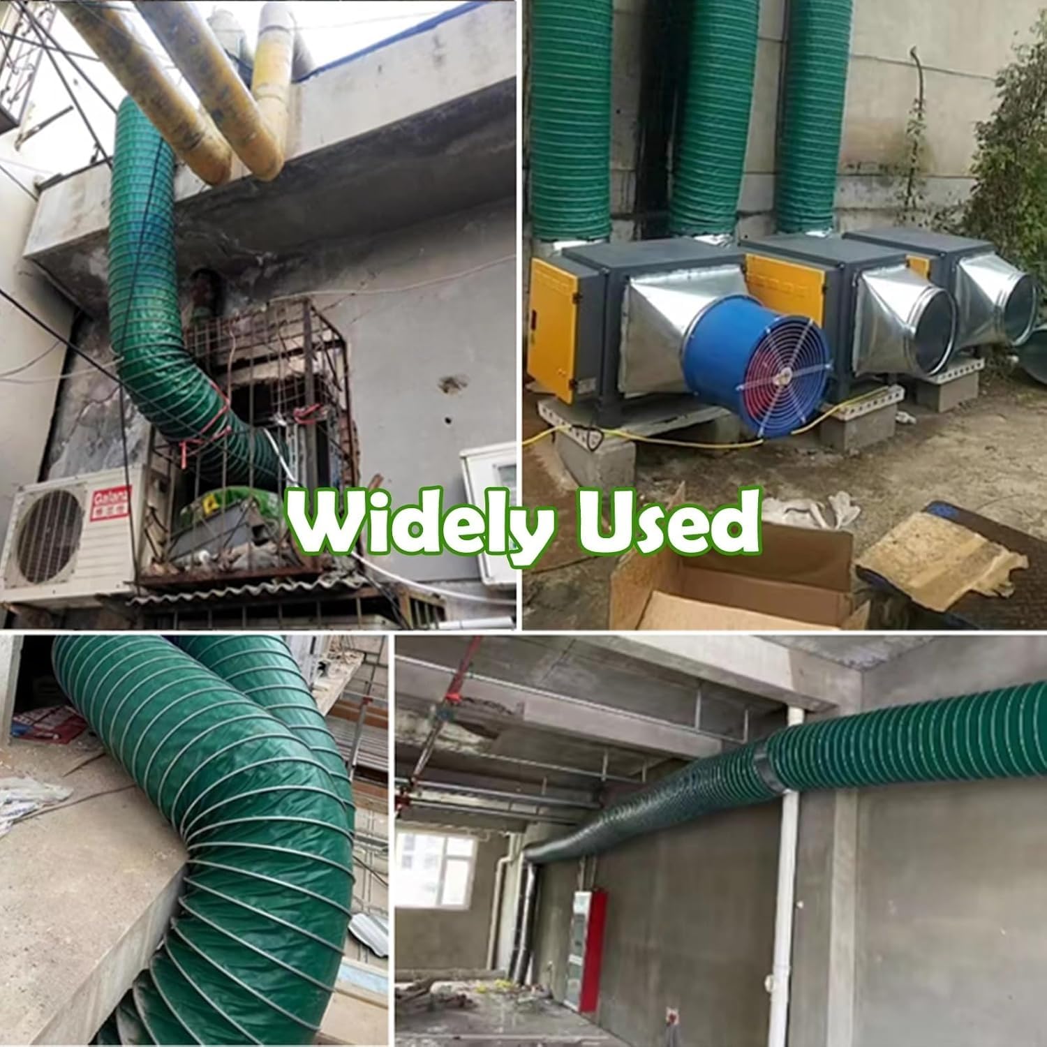 Manguera de aire acondicionado flexible portátil de 2 m, 150 mm, tubo de ventilación aislado para espacios reducidos, solución de ventilación de aire verde, ideal para uso doméstico y de oficina
