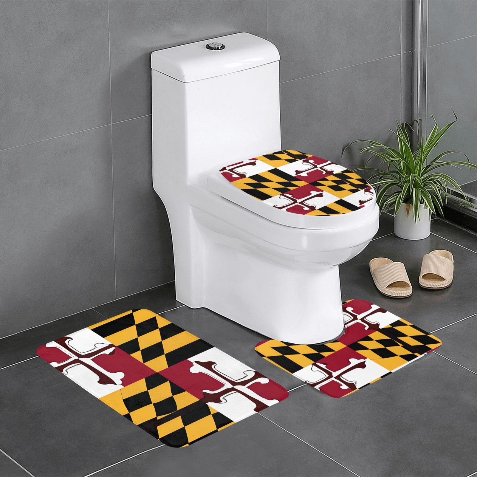 Tapis de bain antidérapant Maryland pour éviter les glissades en 3 pièces