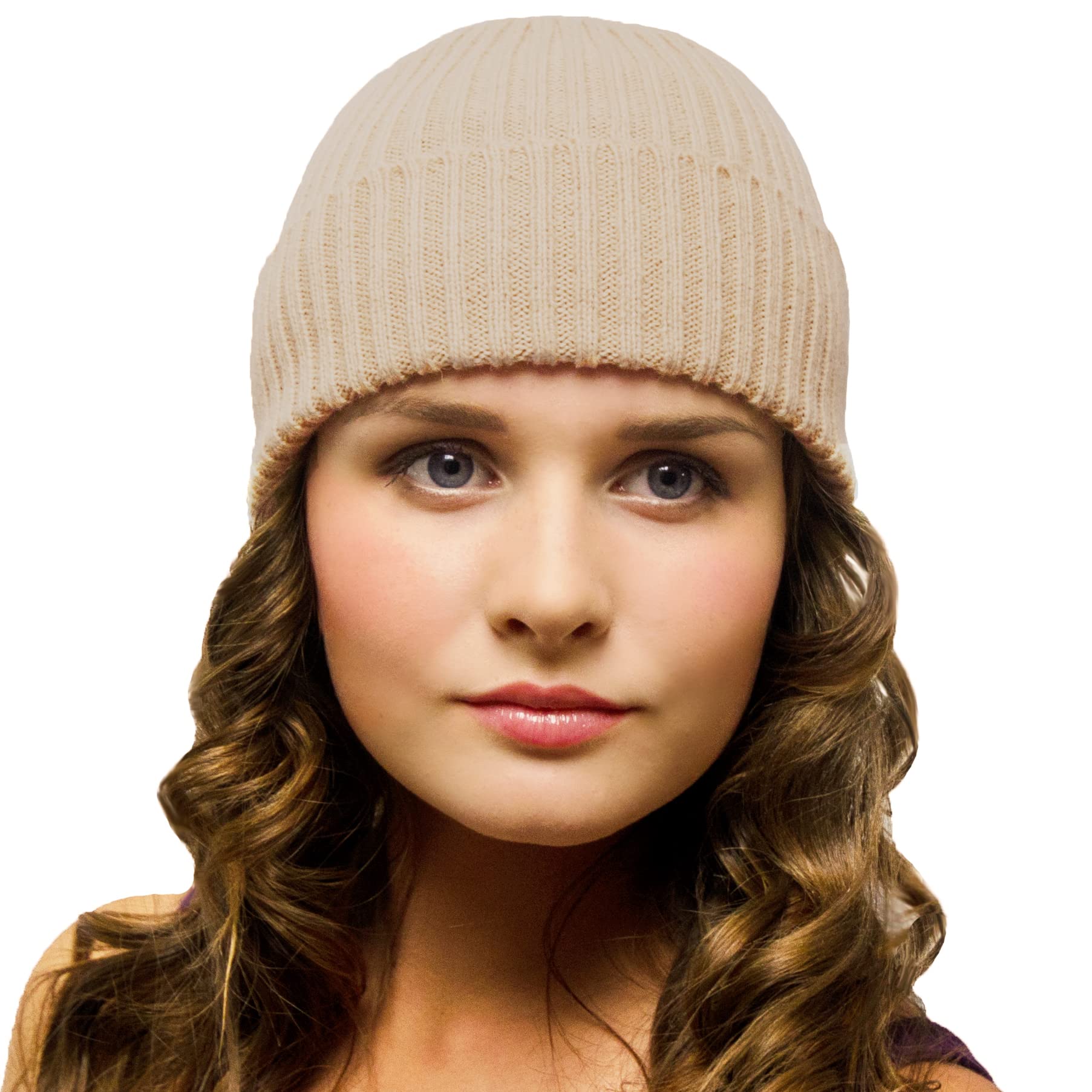 Entire Empire Beige Beanie Gream Winter Hat Golf Running - Women's Beanie - Woolly Hats Ladies - Woolley Hats Woollen Winter Ladies Hats Off White