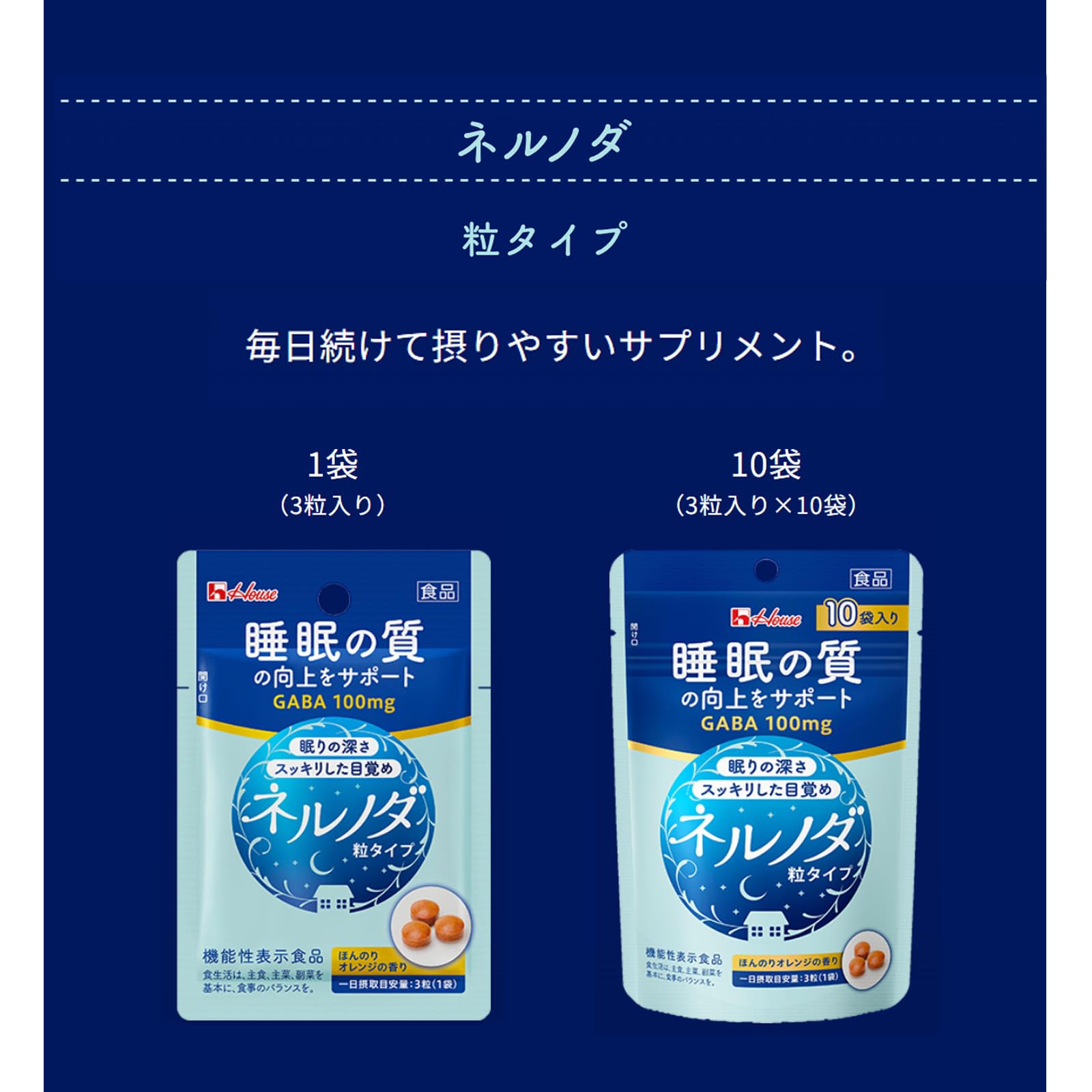 ハウスウェルネス ネルノダ粒10袋 GABA100mg