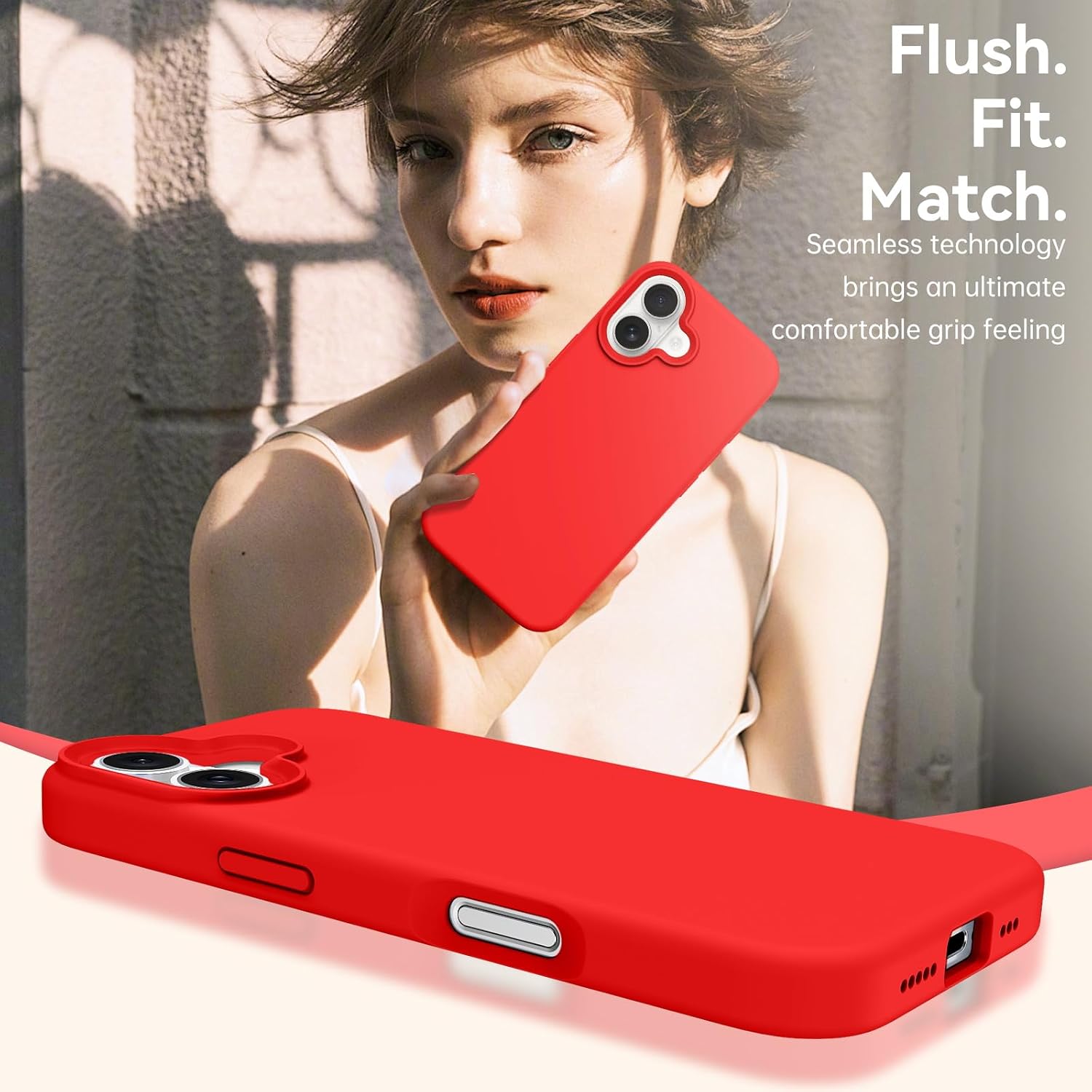 DOMAVER Case for iPhone 17 6.3'' Smooth Liquid Silicone - Red