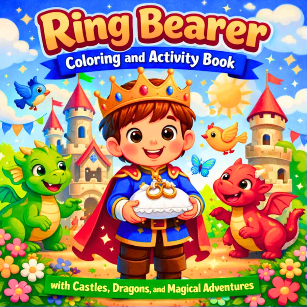 Ring Bearer Coloring and Activity Book with Castles, Dragons, and Magical Adventures: A Fun Wedding Gift for Boys