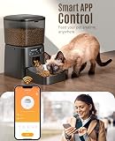 oneisall 3.5L Alimentatore Automatico per gatti, controllo APP | intelligente 2.4G WiFi, 1-10 pasti al giorno, Distributore di cibo per gatto/cane, con ciotola in acciaio inox - 2