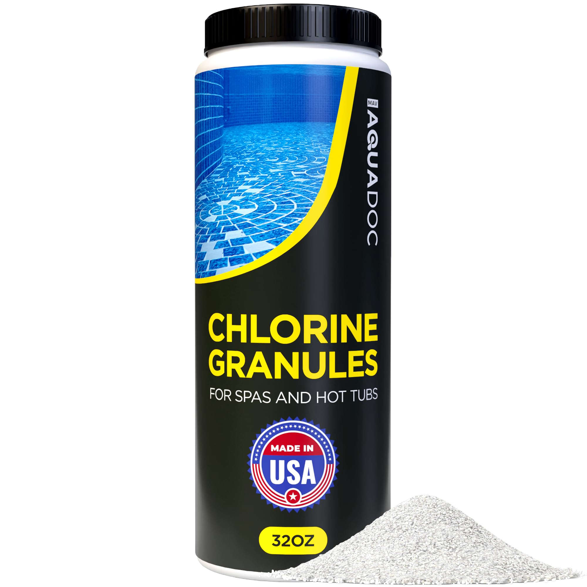 Spa Chlorine for Hot Tub Sanitizer 2lbs - Quick Dissolving Hot Tub Chlorine Granules, Spa Chemicals Made in The USA - AquaDoc