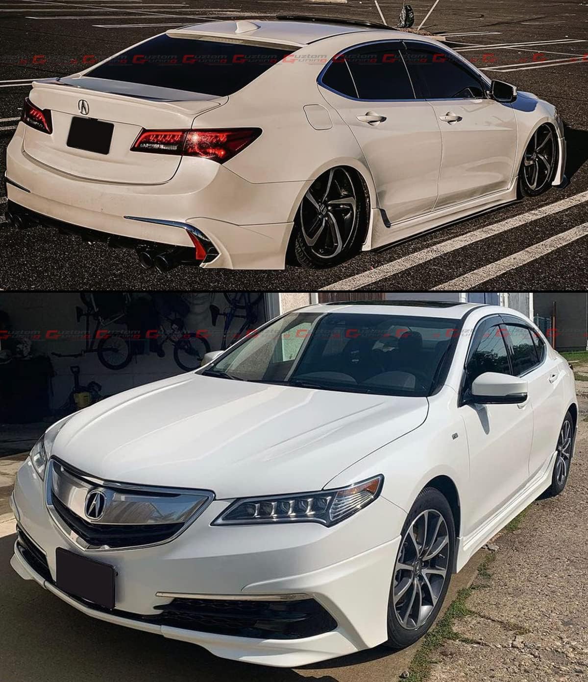 JDM VIP Style Smoke Tinted Window Visor Rain Guard W/Clips & Chrome Trim Compatible for 2015-2020 Acura TLX