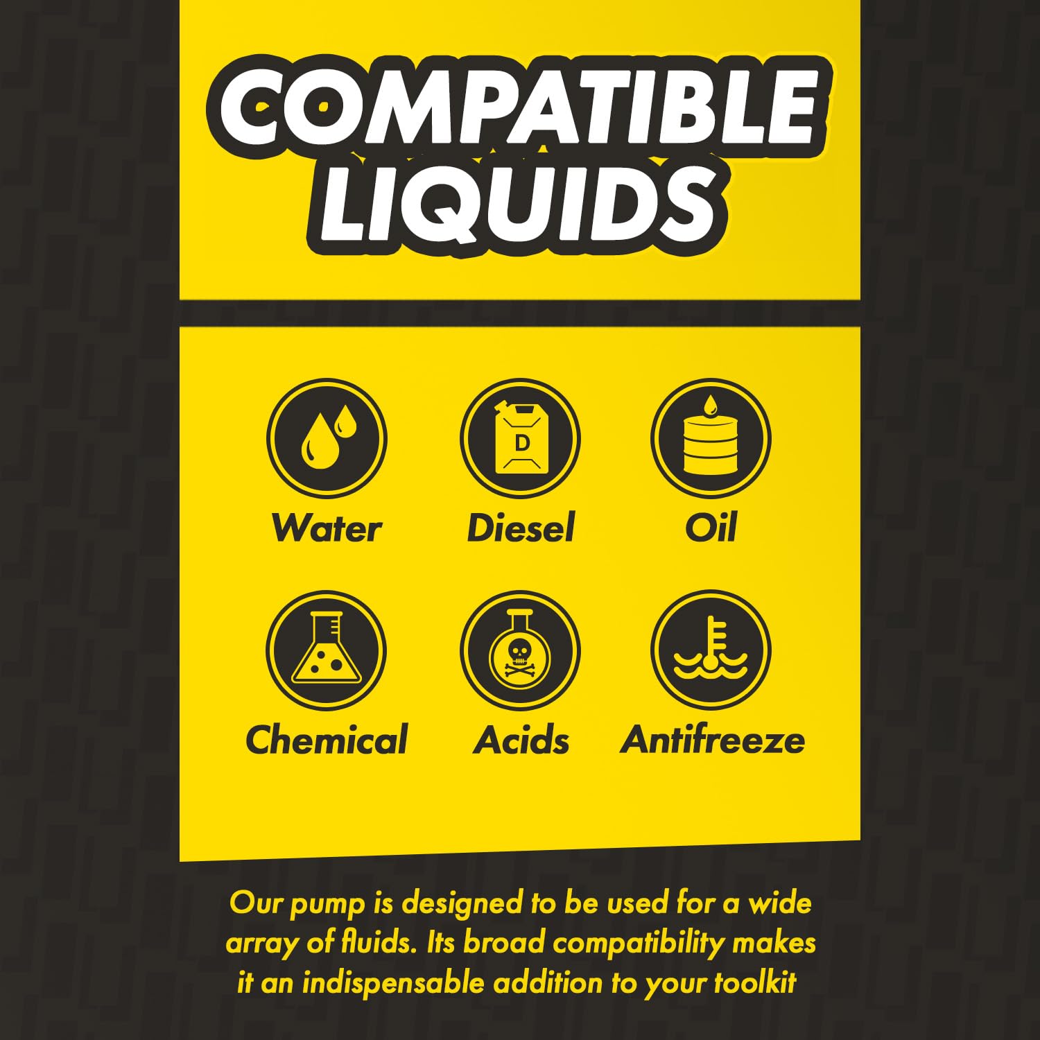 Pompe à tambour manuelle à levier pour diesel, huiles légères, lubrifiants, antigel, alcools – Fabriquée en polypropylène et tige chromée – Compatible avec les conteneurs de tambour de 58 à