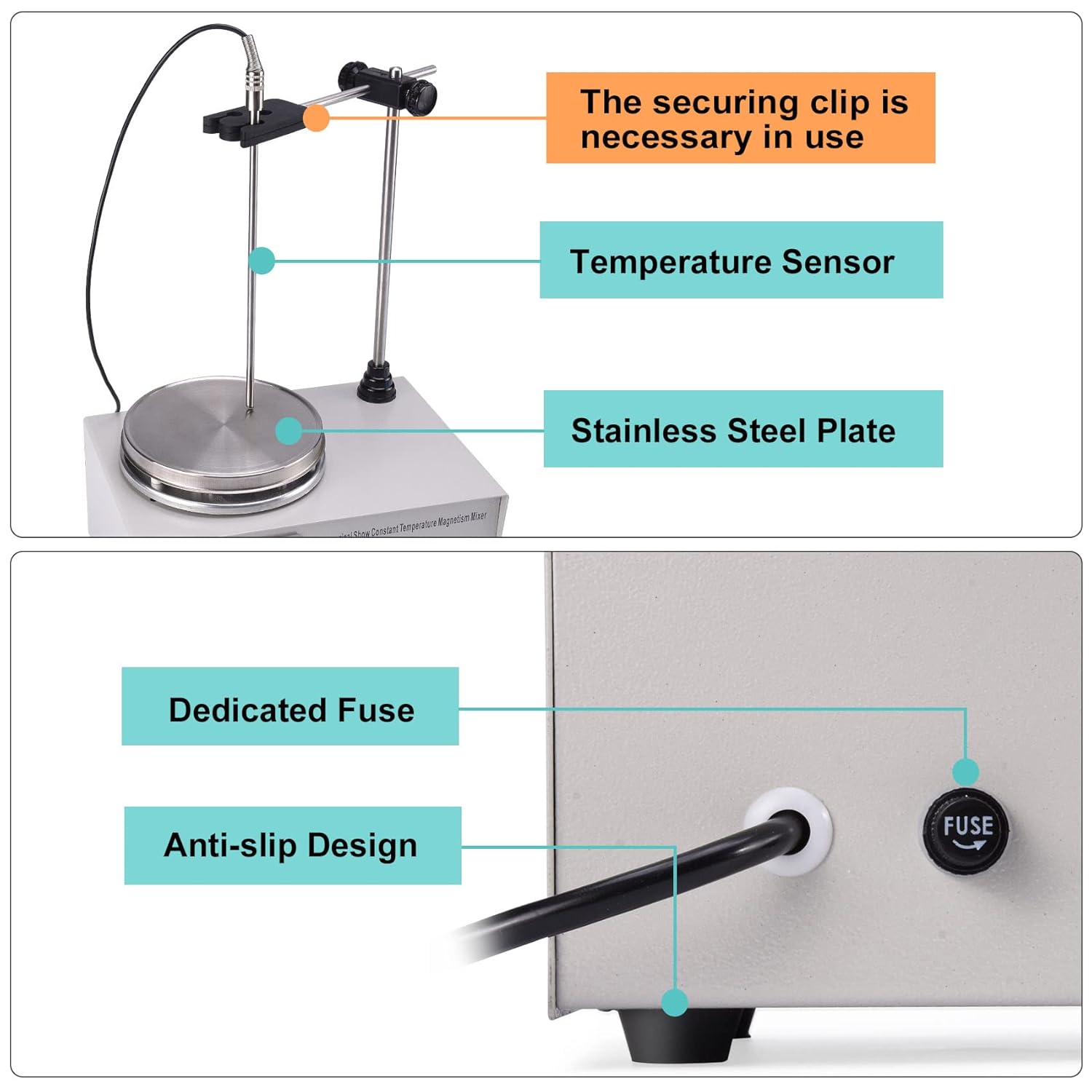 Slendor Magnetic Stirrer 2000ML Hotplate Mixer 2400 RPM Lab Heating Plate Stirrers with Digital Temperature Display Including Stir Bar and Support Stand: Industrial & Scientific