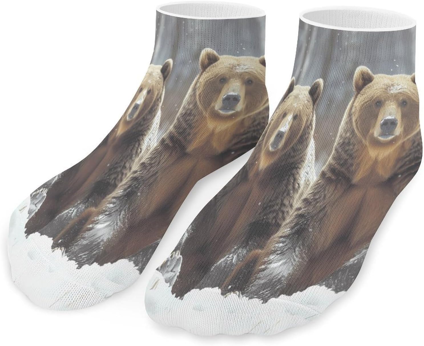 Animal Brown Bear Ankle Socks for Men Women Low Cut Crew Sock Casual Sports Clothing