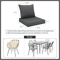 Vista 2 de Favoyard Juego de cojines de asiento para exteriores, 19 x 19 pulgadas, impermeables y resistentes a la decoloración, cojines para muebles de patio
