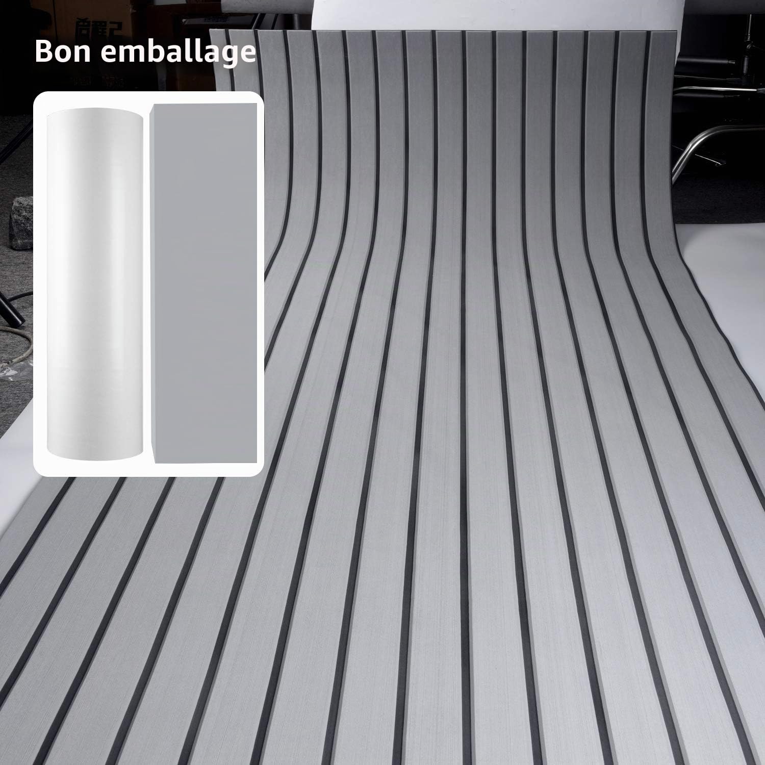 SenMore Tapis de Sol en Mousse Marine EVA, Tapis Antidérapant en Bois de Teck Lmitation, Utilisé pour Bateaux, Yachts, Véhicules Récréatifs, Sols de Jardin Imitation Teck Tapis, Marron