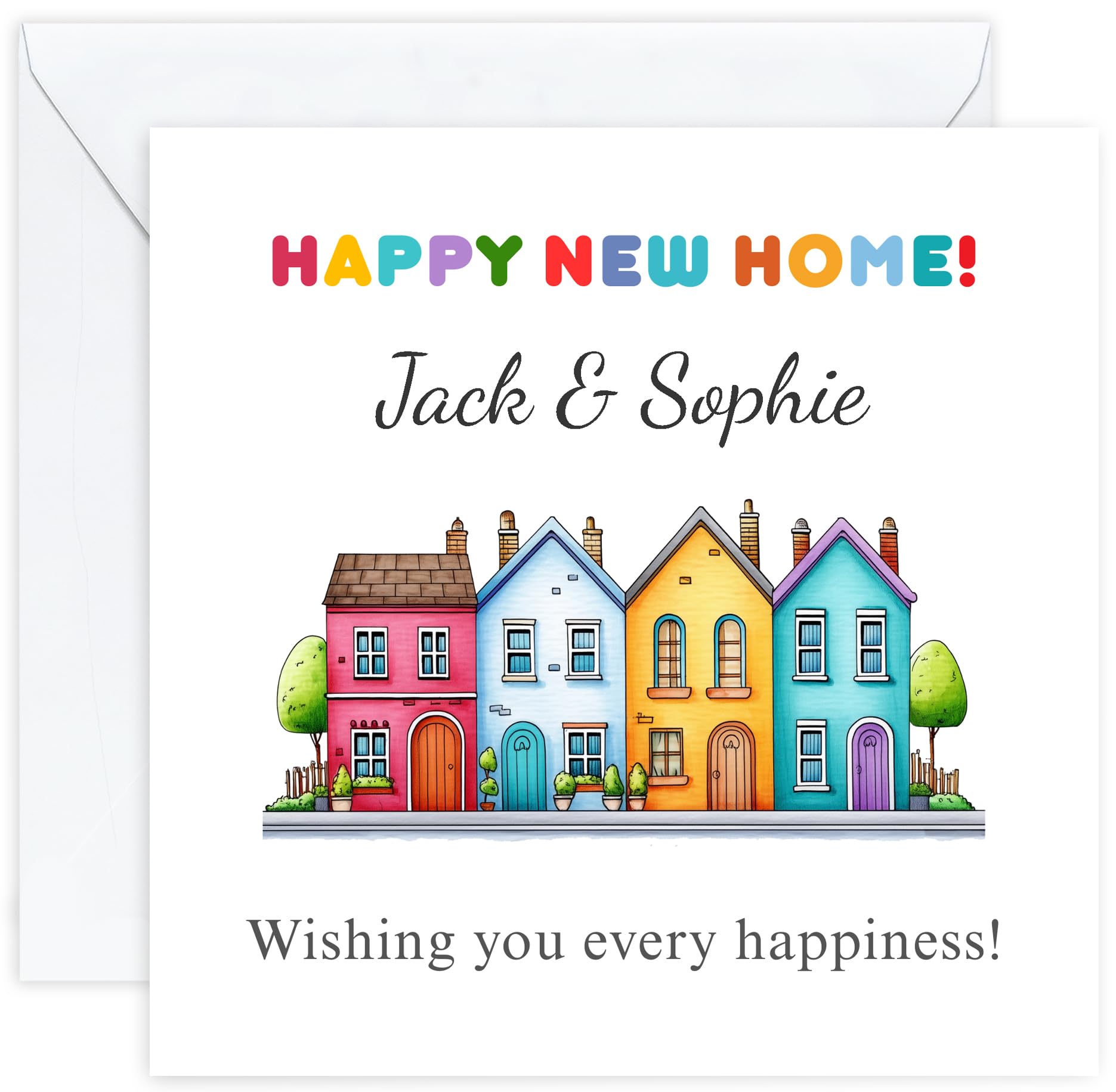 Personalised New Home Card | Welcome to Your New Home | Good Luck Moving House Card | Custom New House Card | Moving In Card for New Homeowners | Housewarming Card UK (Design 2)