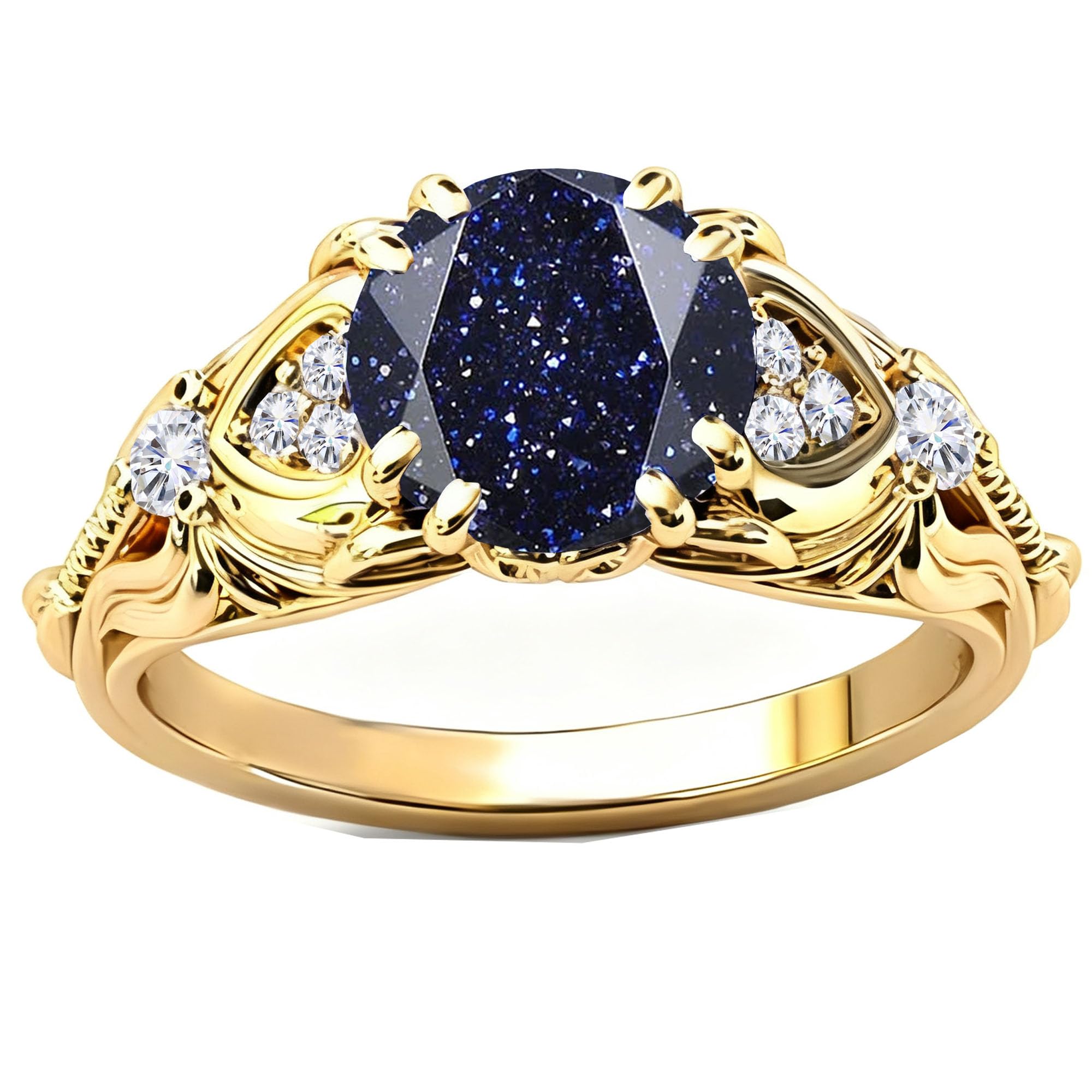 Gemstone Vintage Rings for Women s925 Sterling Silver Round Cut 1.0 Carat Gemstone with Moissanite Promise Engagement Anniversary Ring for Her