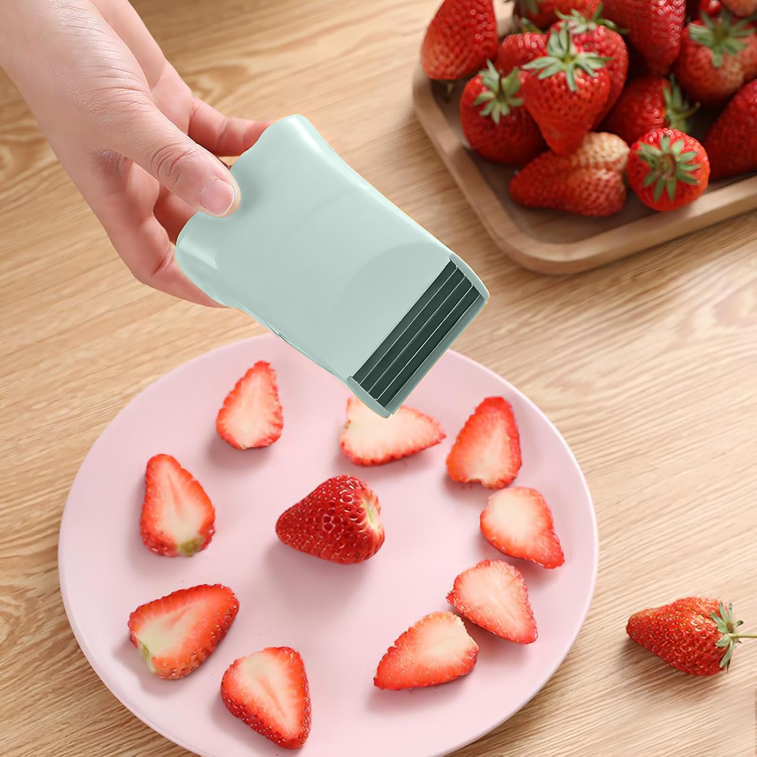 2pcs Stainless Steel Fruit Slicer Tool for Kitchen and Salad Use