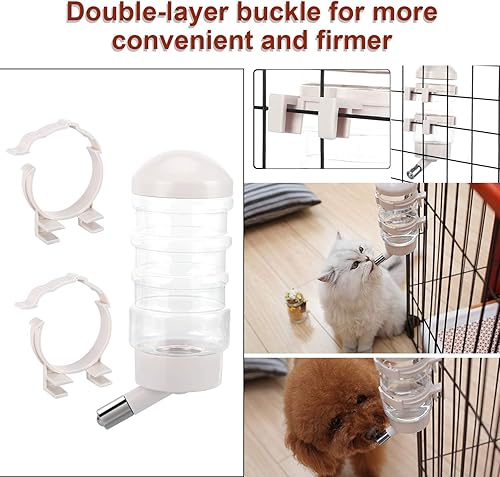 Miniatura 5 de Dispensador de agua para perreras, sin goteo, contenedor de botella de agua ABS sin BPA 16oz para animales pequeños