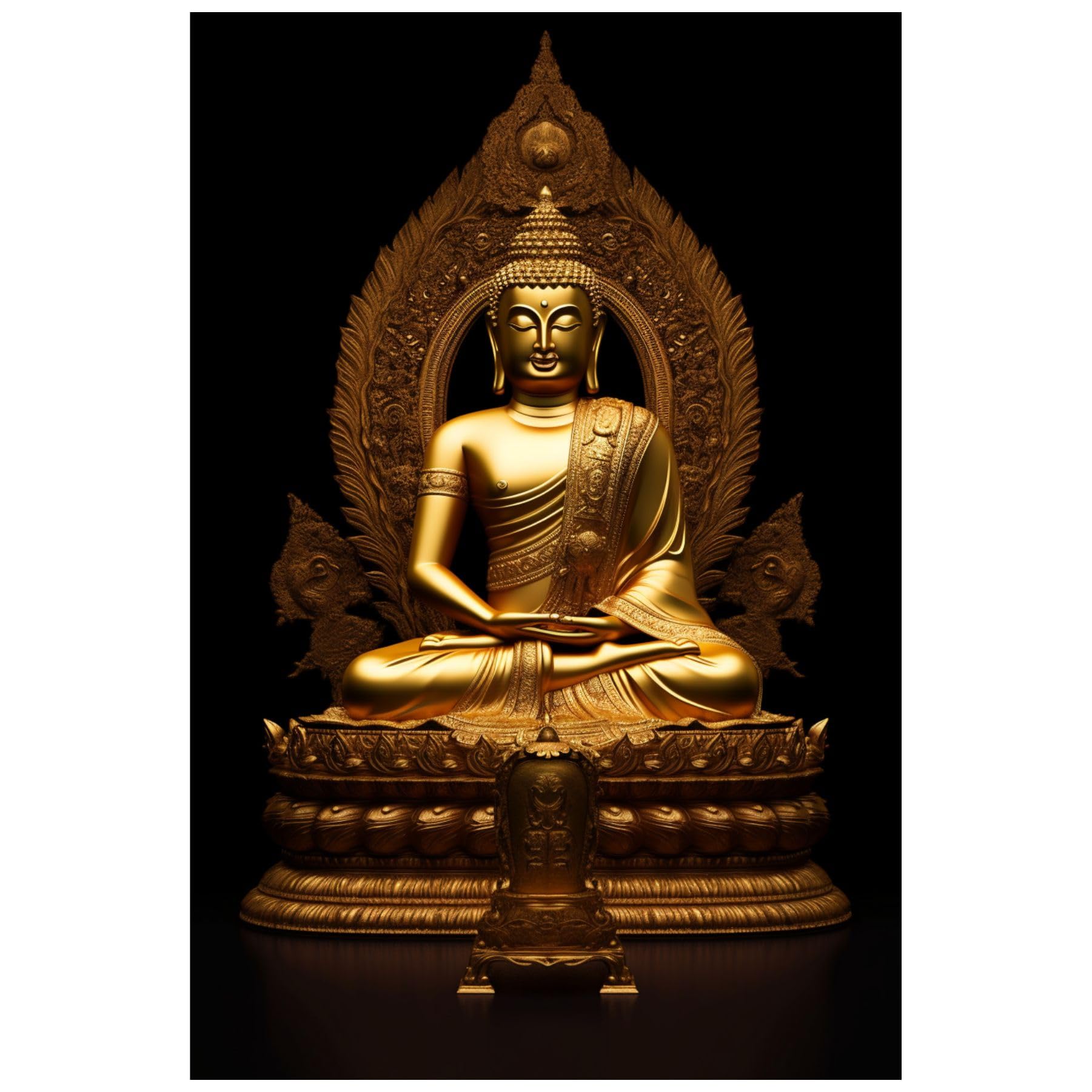 Sticker Yard Lord Buddha Poster Wall Decor for Kids Room, Hall, Kitchen, Living Room, Bedroom - Vinyl Multicolor (Standard Size 60X91Cm)