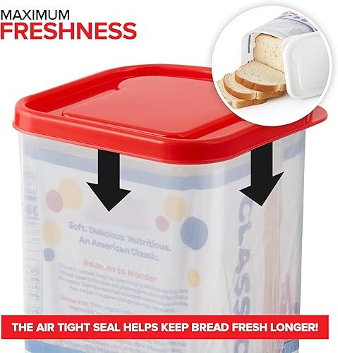 Miniatura 4 de Stock Your Home Paquete de 2 panes para pan, contenedor de almacenamiento de pan fresco, protector de pan transparente para sándwiches, soporte para