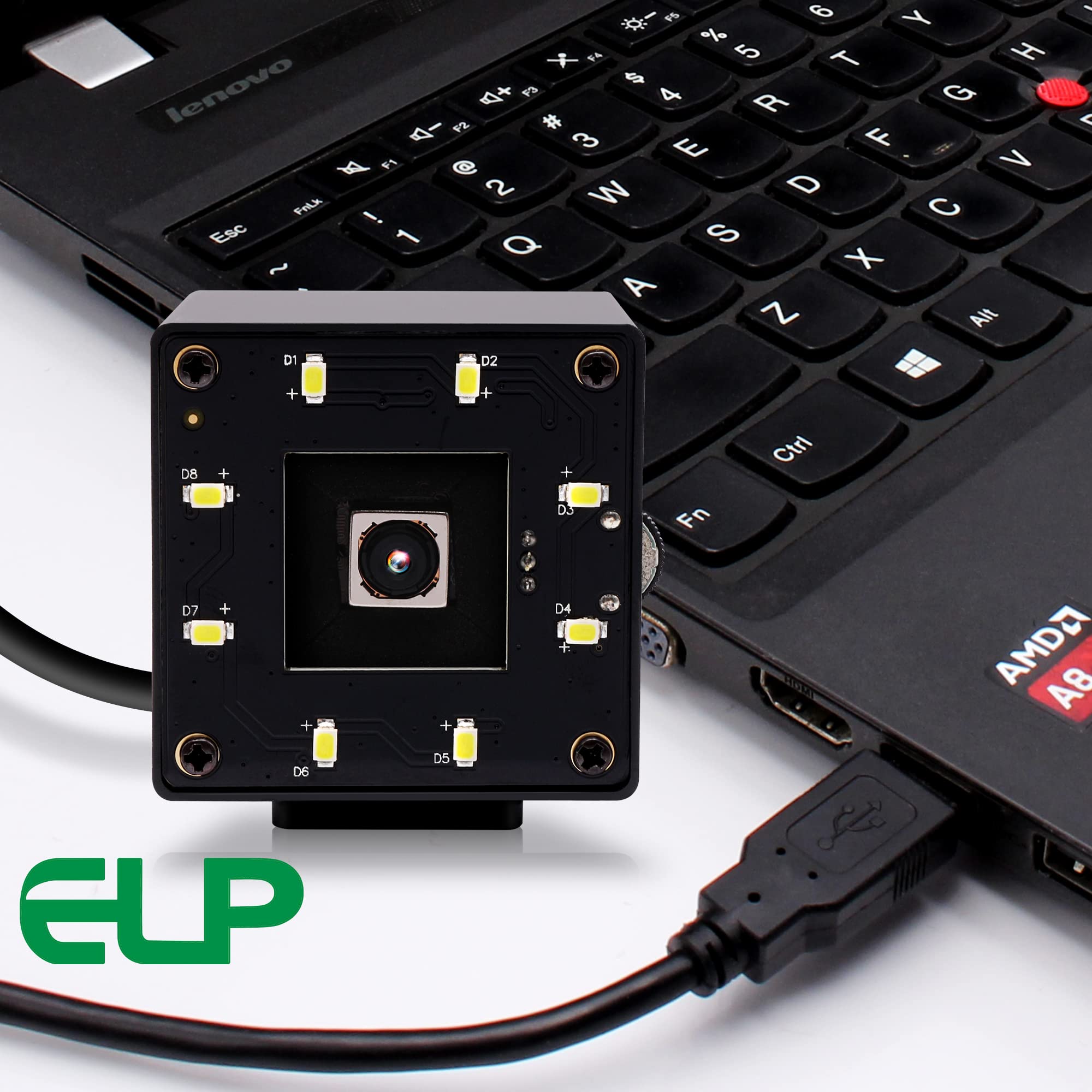 G Cámara web USB 4K con enfoque automático Ultra HD con micrófono, vídeo de día y noche, USB con LED blancos, cámara web 4K USB 2160P, cámaras 4K para Windows, Android, Linux, Raspberry Pi