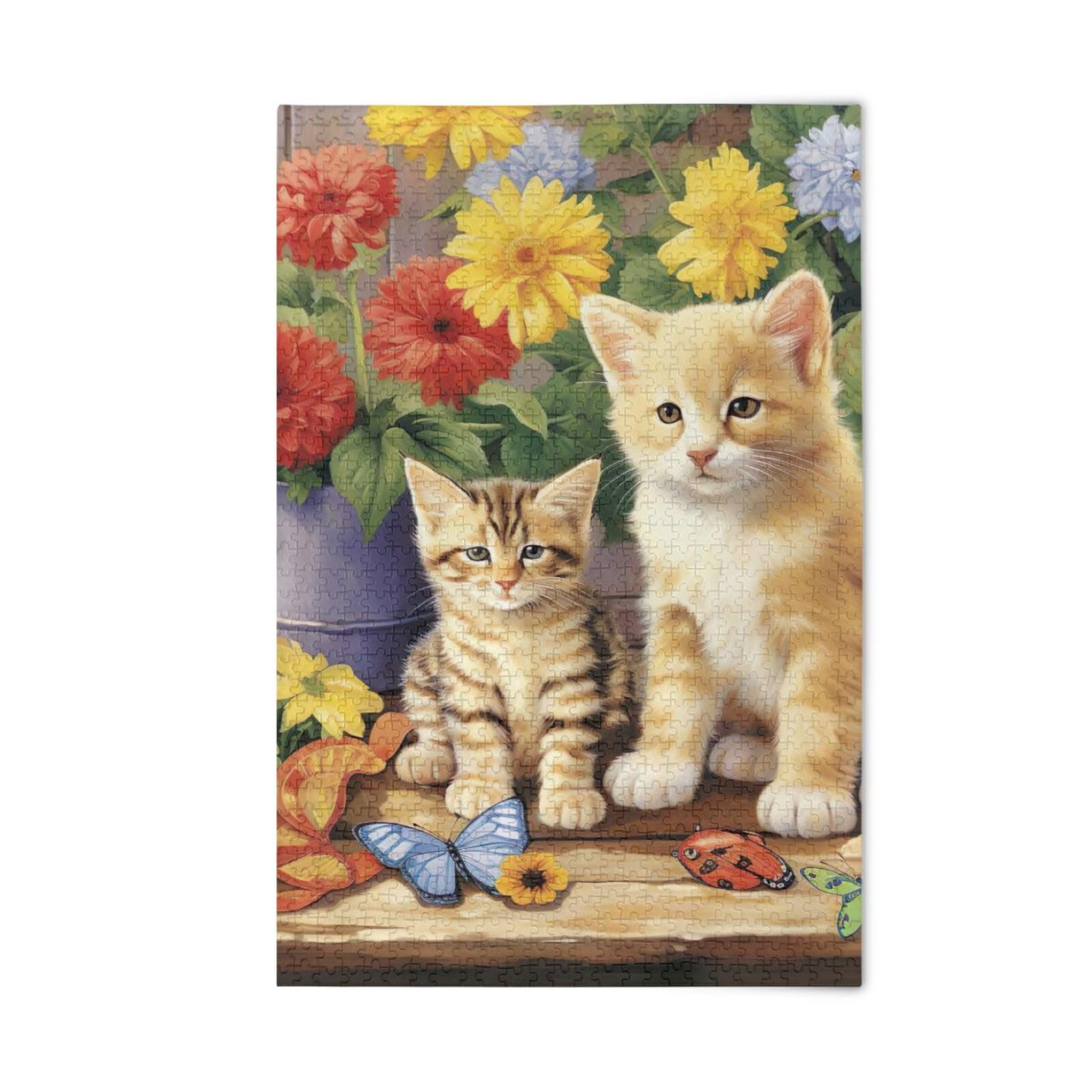 Amazon.com: Puzzles for Adults 1000 Piece Cute Cat Kitten