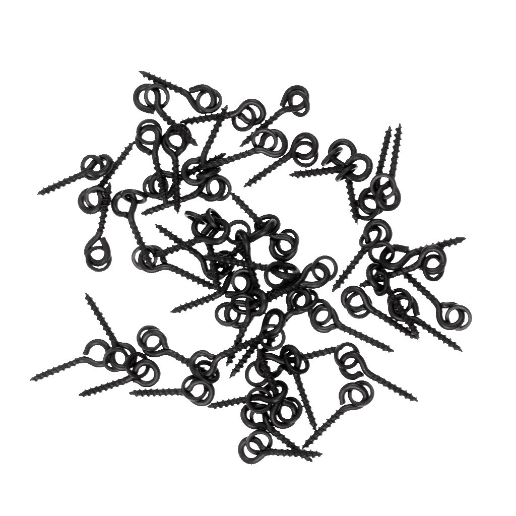 UJEAVETTE® 50 Pieces 13Mm Carp Fishing Chod Boilie Screw with Ring Pop Up Peg Pellet Holder Bait Stop Matte Black Terminal Tackle-image-18
