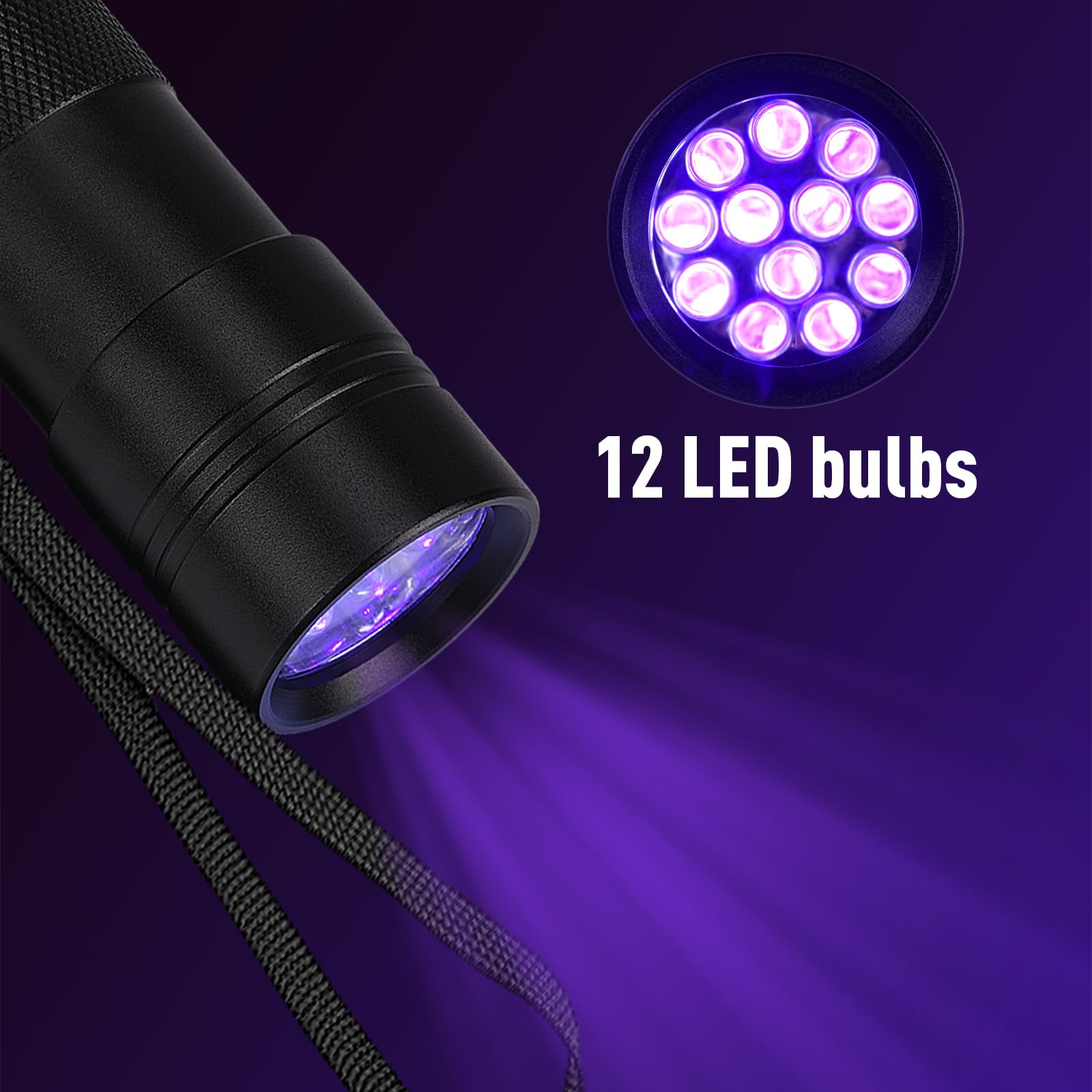 Lampe Torche UV 395 Nm – 21 LEDs Rechargeable, Détecte Urine, Faux Billets, Scorpions – Portable, étanche, Aluminium - 9