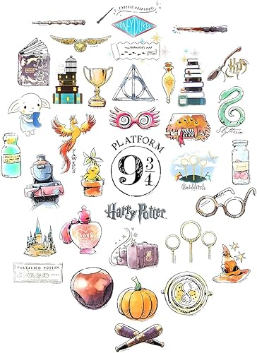 Miniatura 4 de Conquest Journals Harry Potter - Juego de 50 calcomanías de vinilo de acuarela impermeables y resistentes a los rayos UV ideales para todos tus