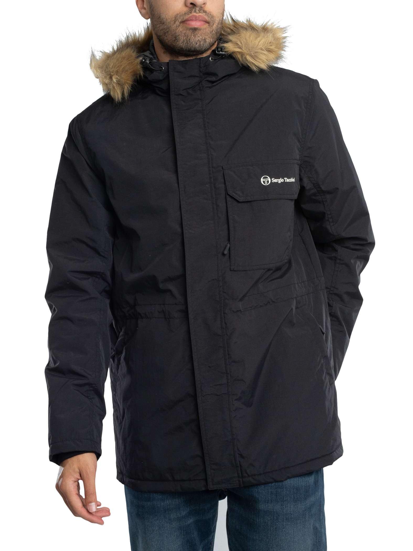 Sergio Tacchini Men's Black Budge Parka Jacket, M