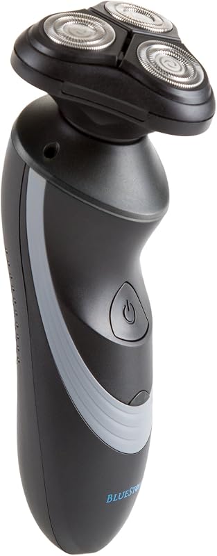 Barbeador elétrico masculino Bluestone com 3 cabeças rotativas, recarregável e à prova d’água, preto