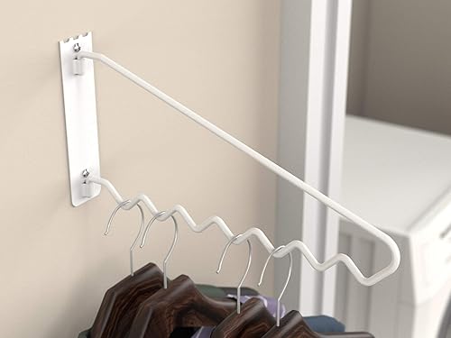 Miniatura 4 de ClosetMaid Barra de valet colgante para instalación en pared o puerta, accesorios incluidos, diseño plegable, acero duradero, blanco, 11.75 pulgadas