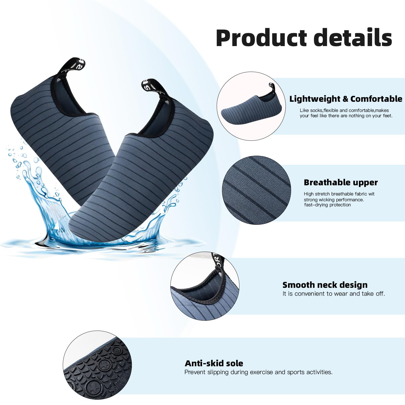 Zapatos Acuáticos Surf Buceo Natación Descalzos Secado Rápido Playa Hombres Mujeres