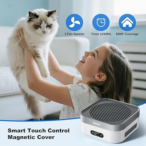 Miniatura 4 de Purificadores de aire para el hogar, el filtro True HEPA H13 captura el olor a humo, la caspa de mascotas, purificador de aire portátil y silencioso