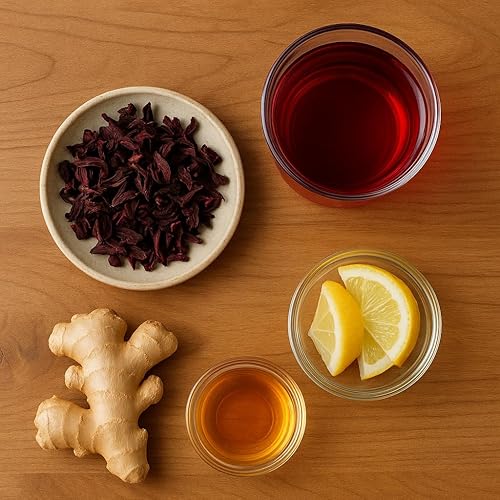 Miniatura 5 de Hibiscus Bloom Glow - Té de hierbas infundido con colágeno  Hibisco, hoja de diente de león, cítricos y mezcla floral  Bienestar de la piel