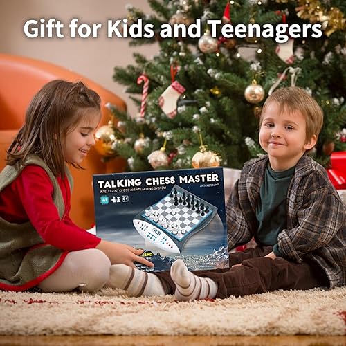 Miniatura 8 de Talking Chess Master - Juego de ajedrez electrónico - Tablero de ajedrez electrónico con sistema de enseñanza de voz - Entrenador de aprendizaje