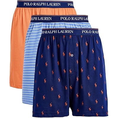 Polo Ralph Lauren Classic Fit Knit Boxers harbor island blue/white stripe/fall royal w/may orange aopp/may