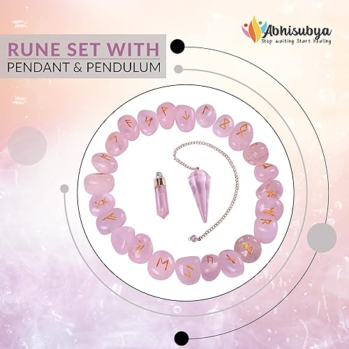 Miniatura 7 de ABHISUBYA Cuarzo rosa - Cristales - Juego de piedras de runa - Cristal curativo - Piedra preciosa de equilibrio de chakras - Decoración del hogar -