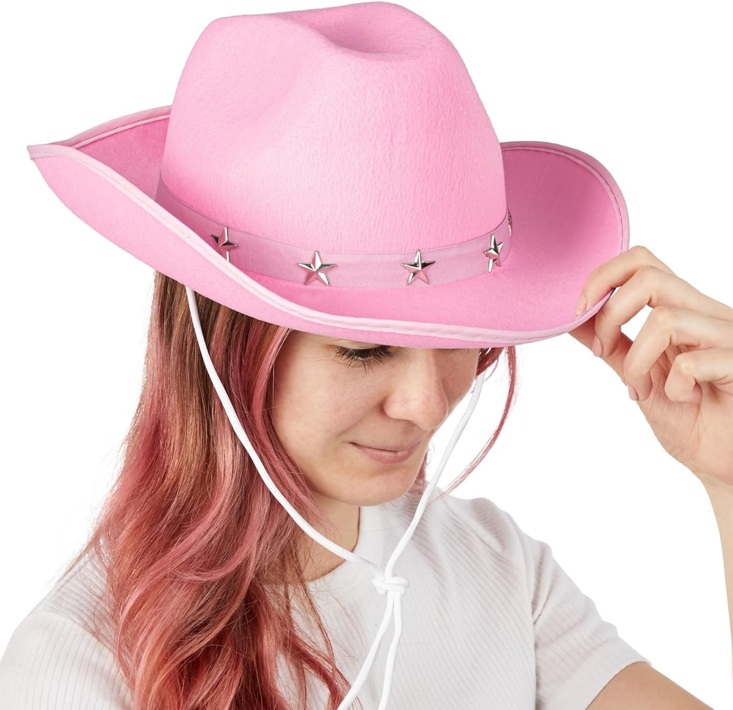 Felt Cowgirl Hat for Women and Men, Costume Accessories (14.8 x 10.6 x 5.9 Inches) - Image 3