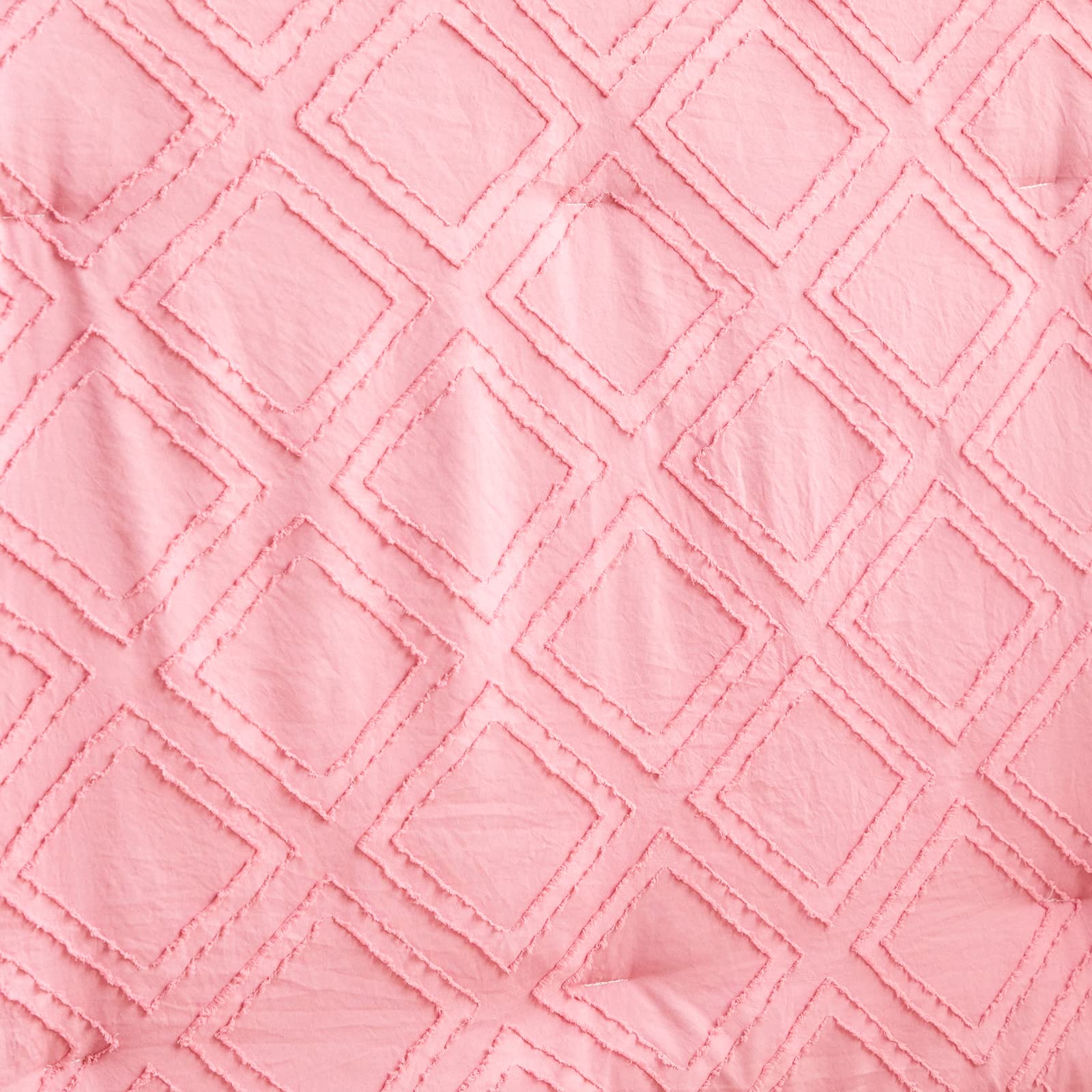 Juego de ropa de cama de cuna con volantes copetudos, 3 piezas, edredón bohemio acolchado con sábana bajera y falda de cama, lindo diseño de manta suave rosa