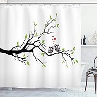 Vista 121 de Ambesonne Cortina para regadera náutica con palmeras