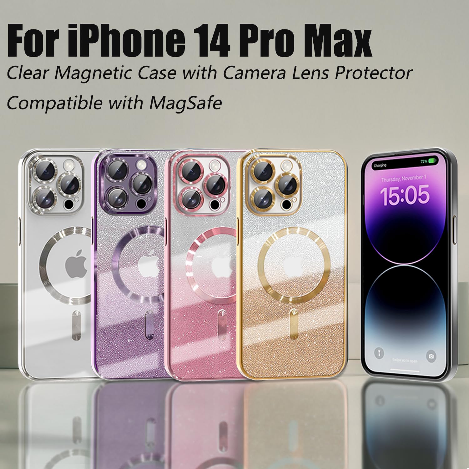 Custodia Magnetica Per IPhone 14 Pro Max – Effetto Gradiente Viola – Ultra Sottile Con Magsafe - 5