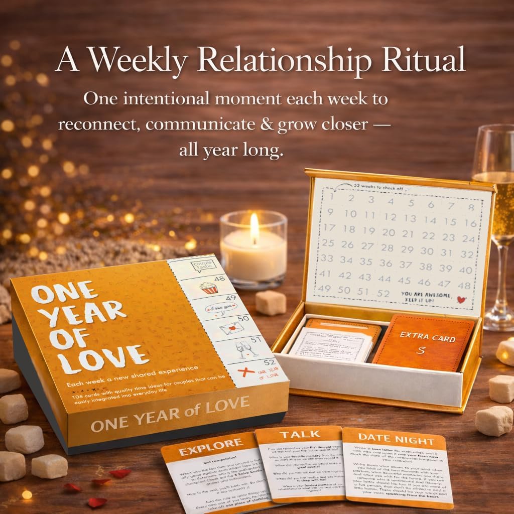 One Year of Love – Meaningful Romantic Gift for Couples | A Weekly Relationship Ritual with 52 Guided Experiences to Reconnect & Strengthen Your Relationship - Image 2
