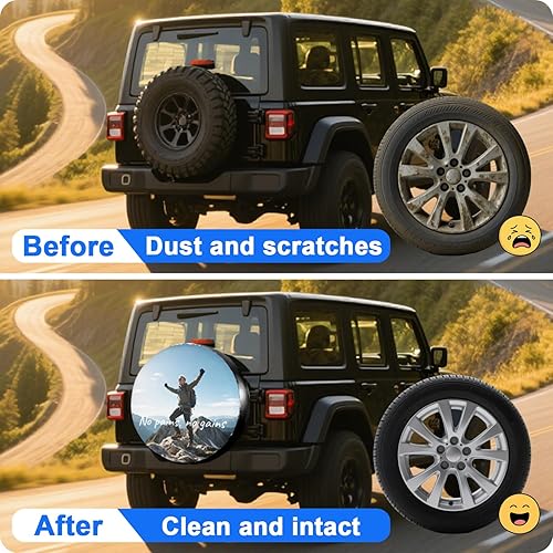 Miniatura 9 de Custom Spare Tire Cover Personalized Universal Wheel Cover Add Photo Text Logo Waterproof Tire Protector with Adjustable Buckle Strap for Trailer RV