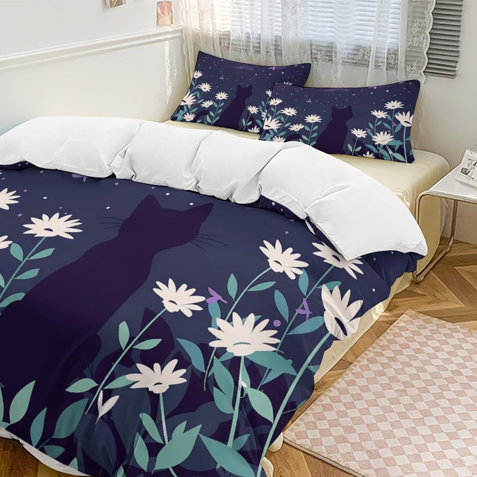 Parure de lit anti-plis en microfibre douce toutes saisons