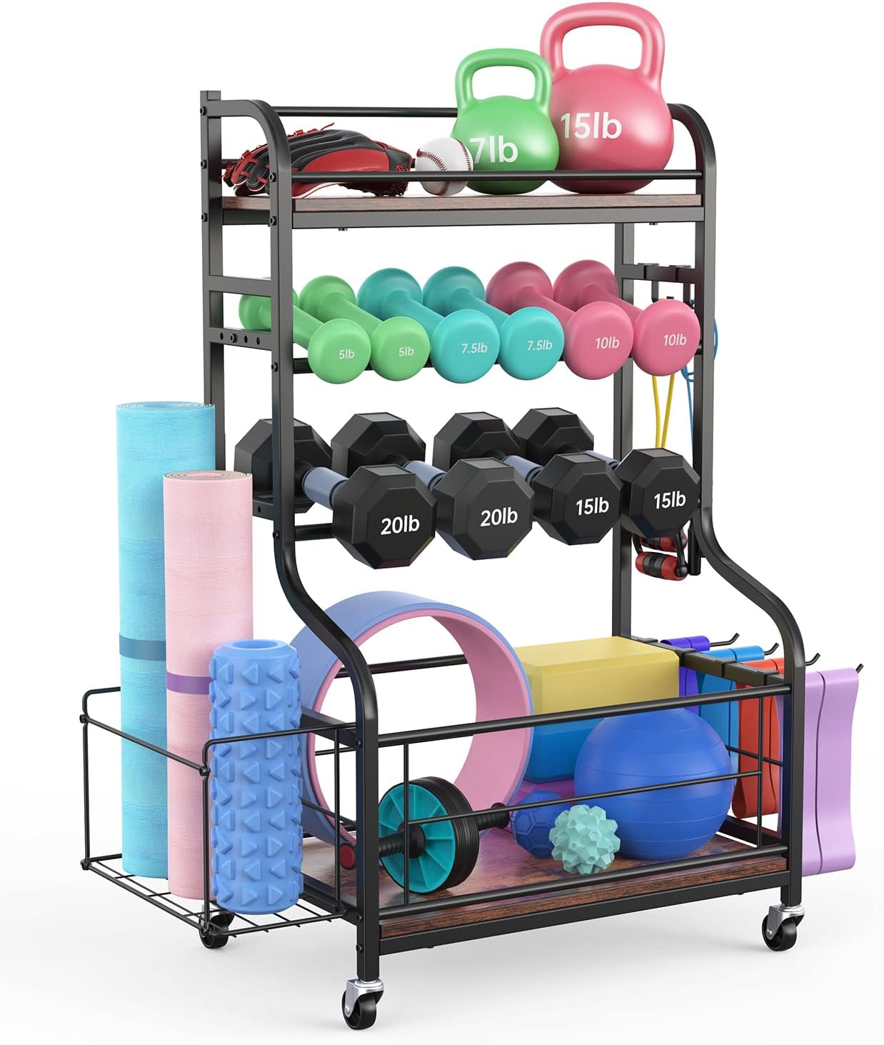 Weight Rack for Dumbbells, Home Gym Storage Rack for Yoga