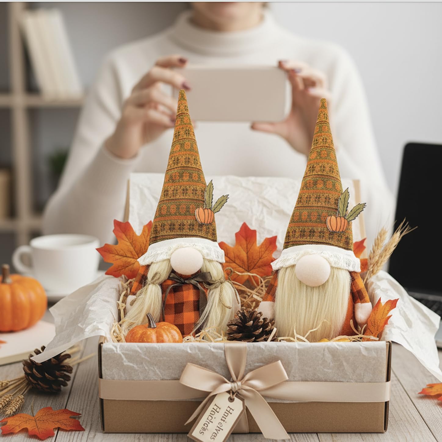 Fall Decorations for Home - Fall Decor - Cute Thanksgiving Gnomes Plush Doll for Office, Indoor, Living Room, Tiered Tray, Harvest Table Supplies - Autumn Birthday Gifts Basket Ideas for Women - Image 7