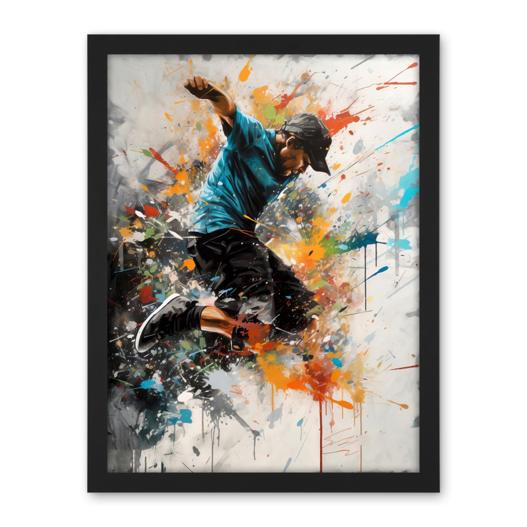 Parkour Jump Urban Sport Wall Art Print - Large Framed Decor - Artery8 - W18 x H24 inch