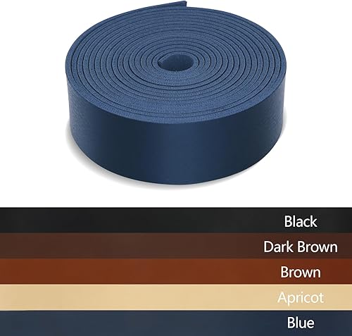 Miniatura 4 de ABIDISO Correa de piel sintética de 1 pulgada de ancho y 90 pulgadas de largo, cuero suave para proyectos de manualidades, tiras de cinturón de