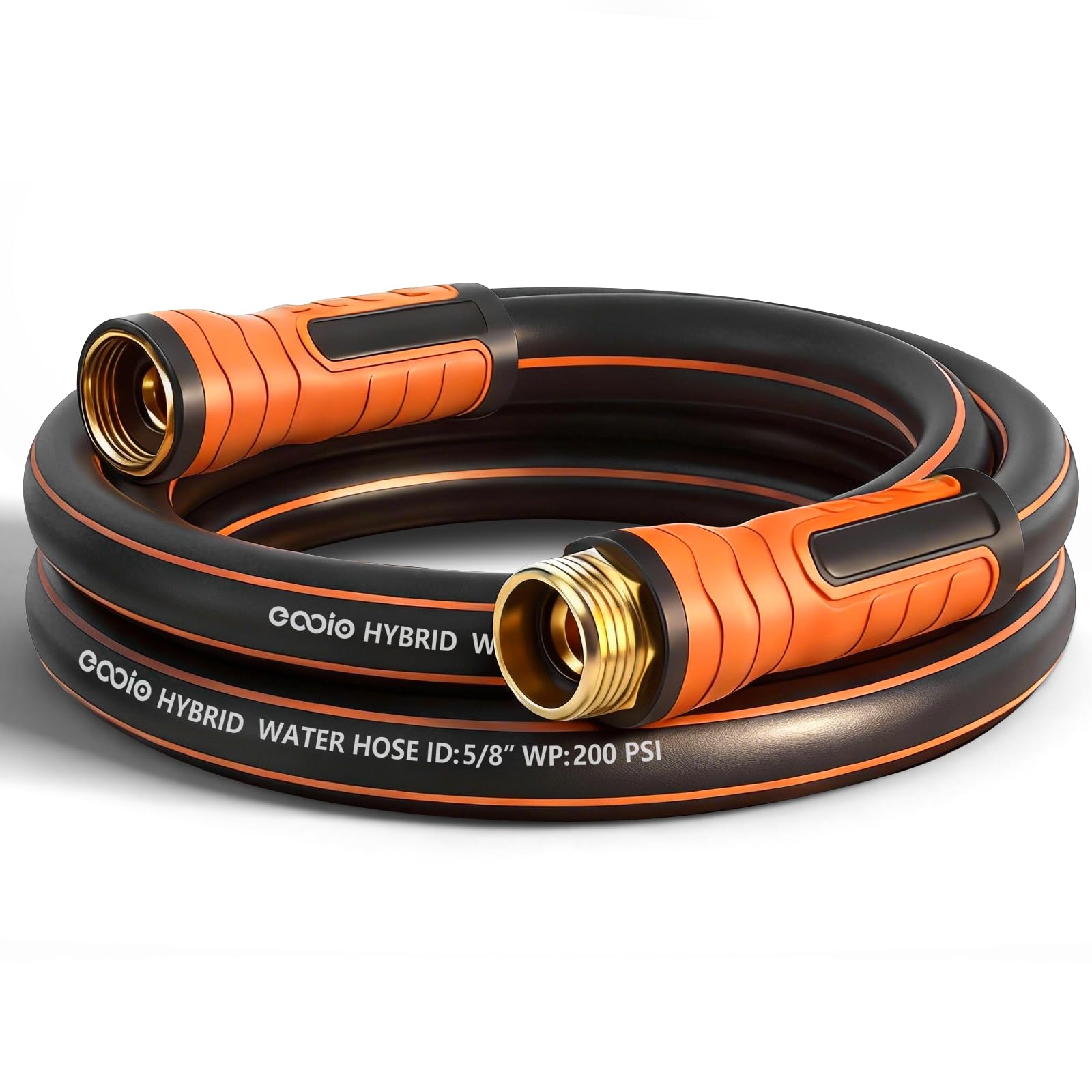 Short Garden Hose 10 ft x 5/8", Heavy Duty Small Flexible Water Hose, Kink Resistant Lightweight Hybrid Hose, Leakproof Yard Hose with Male to Female Fittings