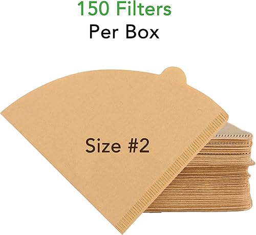 Miniatura 3 de Verter sobre los conos de filtro de café biodegradables filtros de café sin blanquear V60 Filtro para café por goteo (tamaño 02)